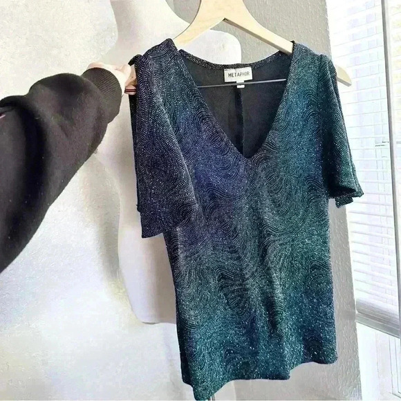 Vintage sparkle fitted top size small - Picture 13 of 13